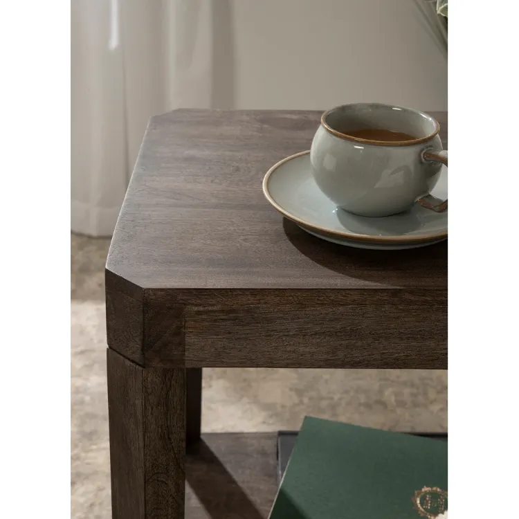 صورة طاولة جانبية خشب طبيعي - لوريل 