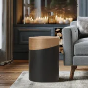 صورة طاولة جانبية خشب طبيعي - درام