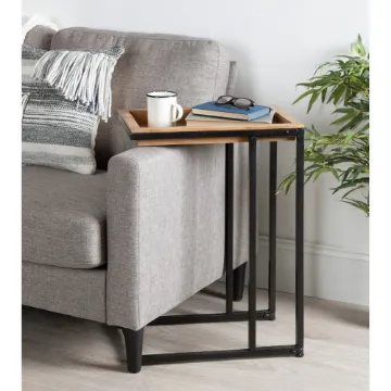 Show details for Clamy Side table Natural wood with Metal Picture of Clamy Side table Natural wood with Metal