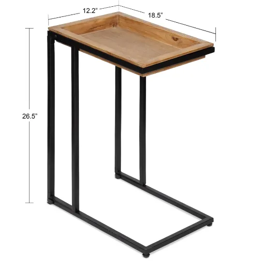 Picture of Clamy Side table Natural wood with Metal