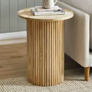 Picture of Pedestal Natural wood Side Table