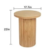 Picture of Pedestal Natural wood Side Table