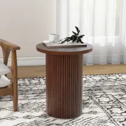 Picture of Pedestal Natural wood Side Table