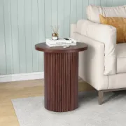 Picture of Pedestal Natural wood Side Table