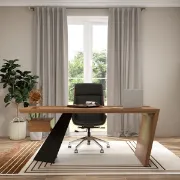 صورة زكار – مكتب خشب طبيعي بسطح يدوي مستوحى من عقد الخشب