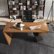 صورة زكار – مكتب خشب طبيعي بسطح يدوي مستوحى من عقد الخشب