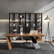 صورة زكار – مكتب خشب طبيعي بسطح يدوي مستوحى من عقد الخشب