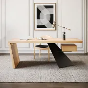 صورة زكار – مكتب خشب طبيعي بسطح يدوي مستوحى من عقد الخشب