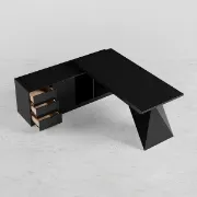 Picture of Granzi – L-Shaped Executive Desk with Storage- Natural Wood