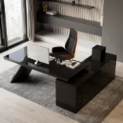 Picture of Granzi – L-Shaped Executive Desk with Storage- Natural Wood