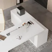 Picture of Granzi – L-Shaped Executive Desk with Storage- Natural Wood