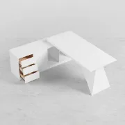 Picture of Granzi – L-Shaped Executive Desk with Storage- Natural Wood