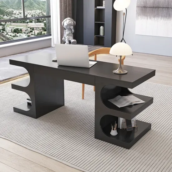 Picture of Henzie – Natural Wood Desk with Shelves & Drawer