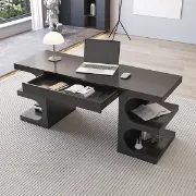 Picture of Henzie – Natural Wood Desk with Shelves & Drawer