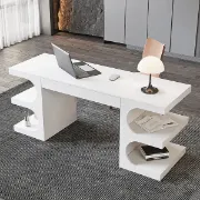 Picture of Henzie – Natural Wood Desk with Shelves & Drawer