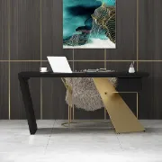 صورة رامفي – مكتب كتابة من الخشب الطبيعي مع إطار هندسي