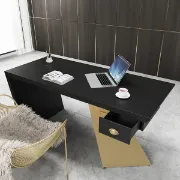 صورة رامفي – مكتب كتابة من الخشب الطبيعي مع إطار هندسي