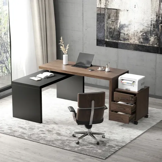 Picture of Modern Swivel Desk Natural wood