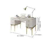 Picture of Bline – Natural Wood Office Desk with 5 Drawers & Metal Base