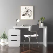 صورة مولار – مكتب خشب طبيعي مزود بتخزين متعدد الأدراج وخزانة متحركة