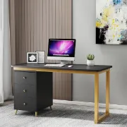 Picture of Glamy Desk - Natural wood with Metal legs