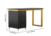 Picture of Glamy Desk - Natural wood with Metal legs