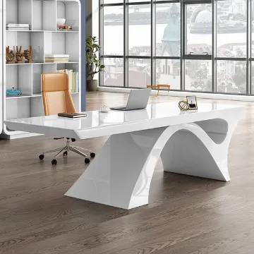 Show details for Lemur – Natural Wood Office Desk with Geometric Frame Picture of Lemur – Natural Wood Office Desk with Geometric Frame