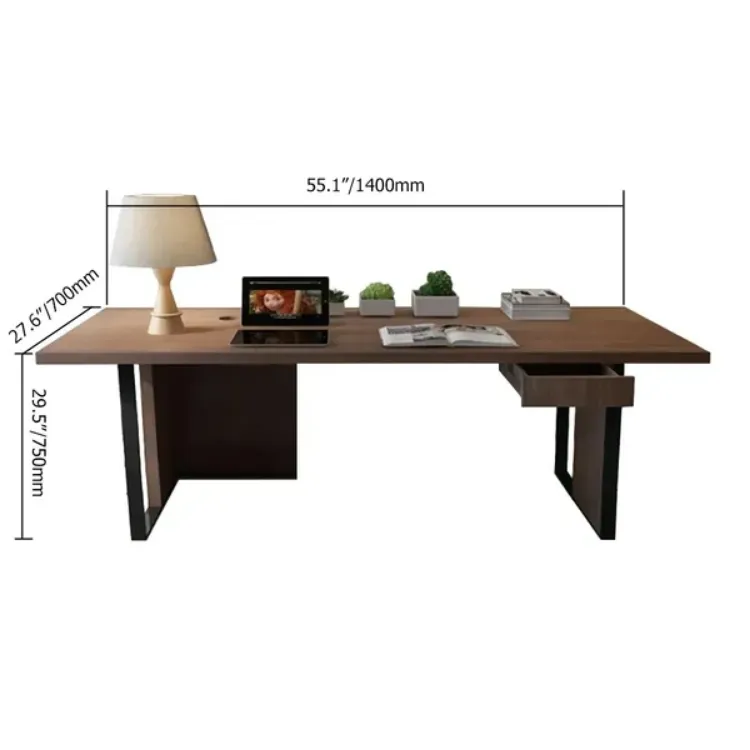 Picture of Remi Desk Natural wood with Metal 