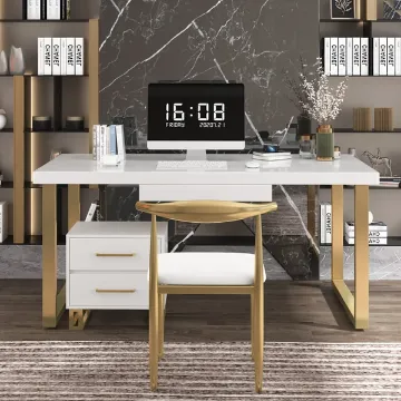 Show details for Coliden β Natural Wood Desk with Steel Frame & Optional Drawers Picture of Coliden β Natural Wood Desk with Steel Frame & Optional Drawers