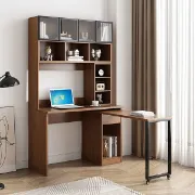 Picture of Leavei – L-Shaped Natural Wood Rotating Desk  & Bookshelf