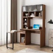 Picture of Leavei – L-Shaped Natural Wood Rotating Desk  & Bookshelf