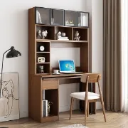 Picture of Leavei – L-Shaped Natural Wood Rotating Desk  & Bookshelf