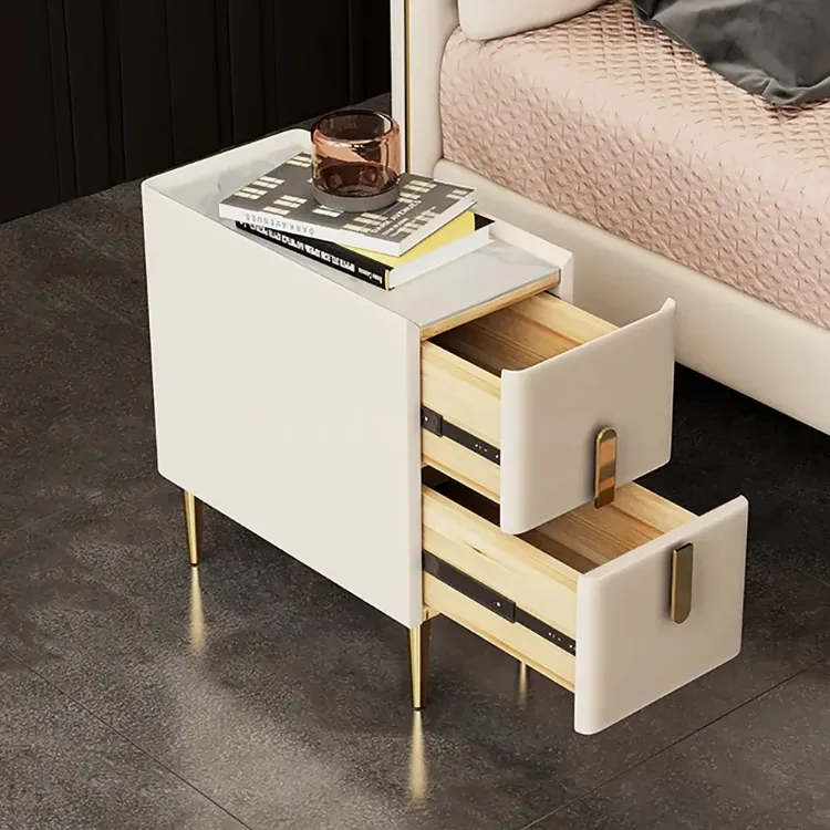 Picture of Inarrow Modern Nightstand Gold legs - 2 drawers