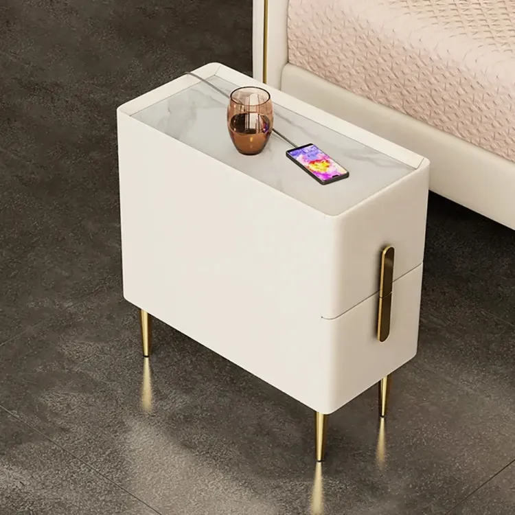 Picture of Inarrow Modern Nightstand Gold legs - 2 drawers