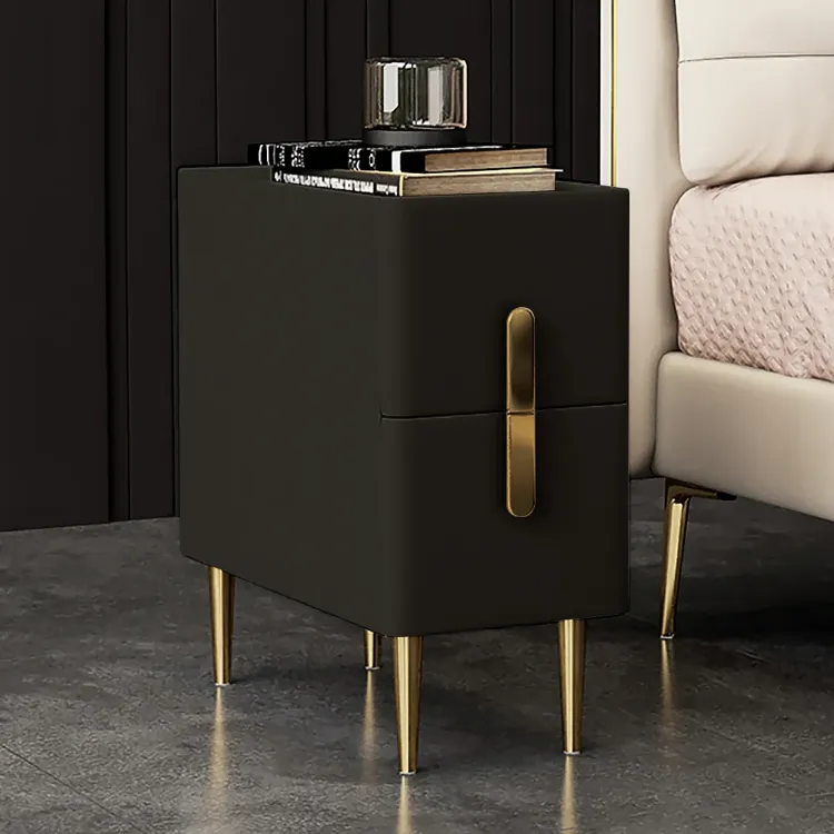 Picture of Inarrow Modern Nightstand Gold legs - 2 drawers