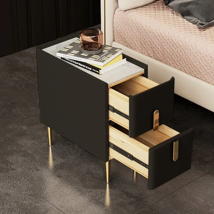 Picture of Inarrow Modern Nightstand Gold legs - 2 drawers