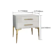 Hype Nightstand – Glossy Modern Design with Two Drawers and Gold Legs