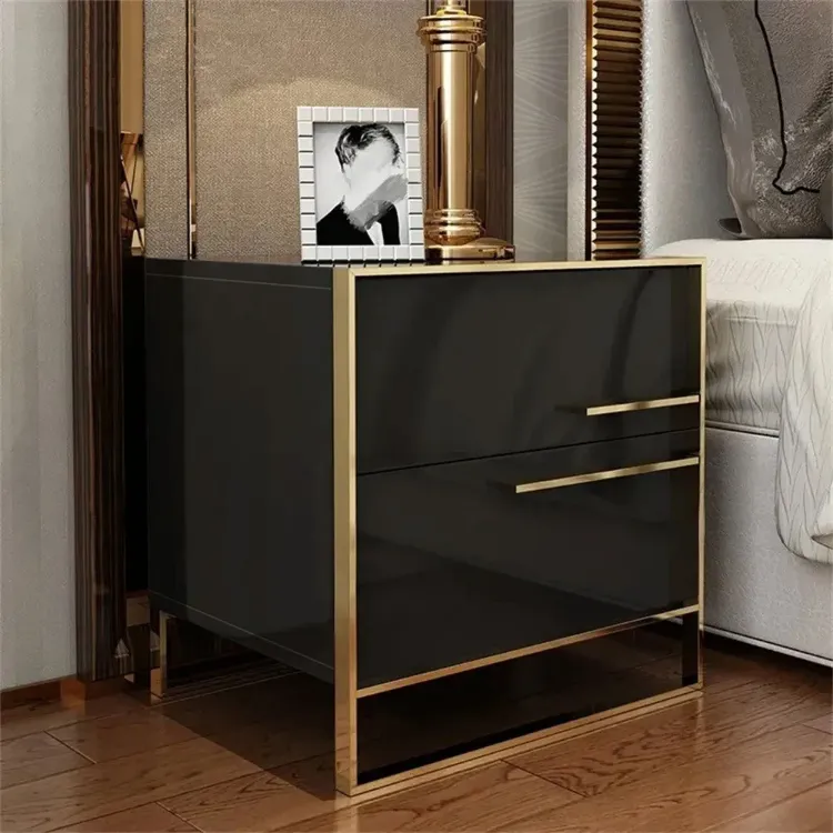 Picture of Cylina Nightstand Natural wood - 2 Drawers