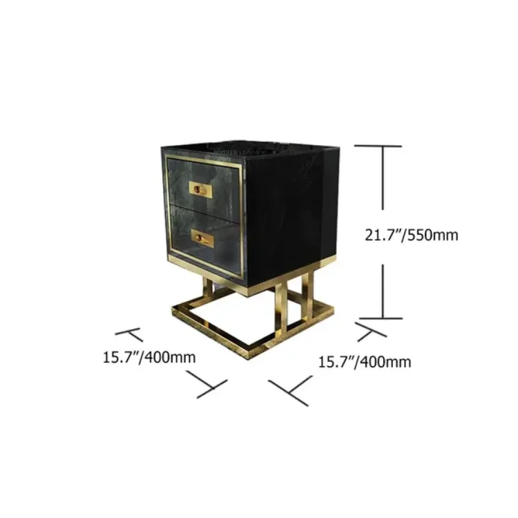 Picture of Earten Modern Black Nightstand - 2 drawers