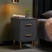 Picture of Crasmy Modern Nightstand with 2 drawers 