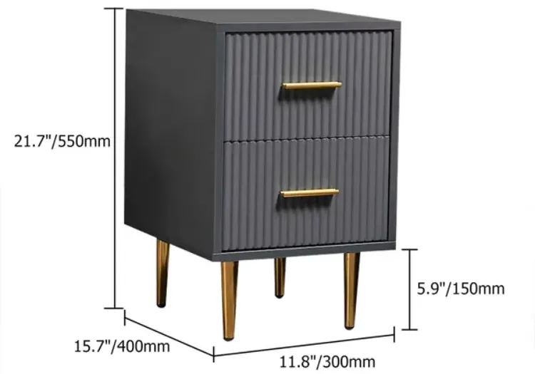 Picture of Crasmy Modern Nightstand with 2 drawers 