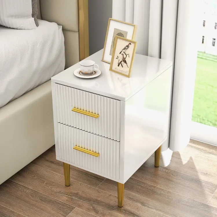 Picture of Crasmy Modern Nightstand with 2 drawers 