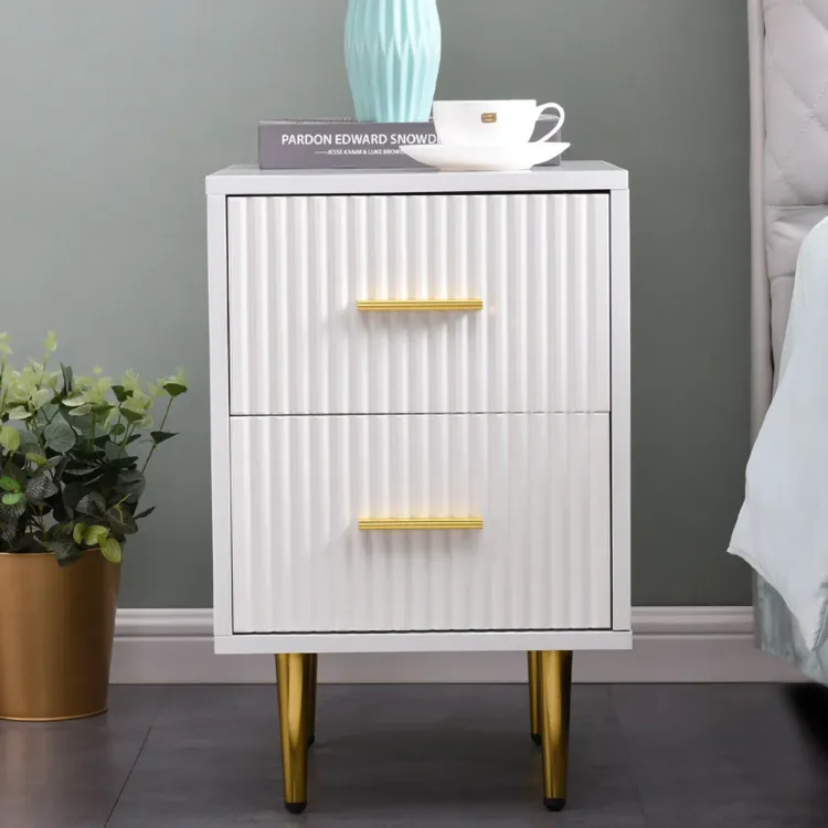 Picture of Crasmy Modern Nightstand with 2 drawers 