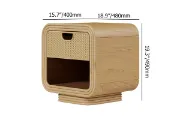 Picture of Demnal Nightstand Rattan with Natural wood 