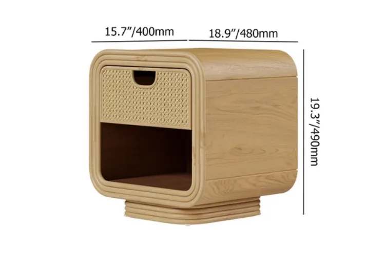 Picture of Demnal Nightstand Rattan with Natural wood 