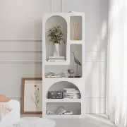 Picture of Moana bookcase with wooden shelf and storage areas - natural wood