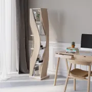 Picture of Samora curved bookcase in walnut and black