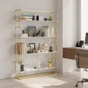 صورة كلاريس – مكتبة عصرية طويلة قائمة بذاتها مع 4 أرفف