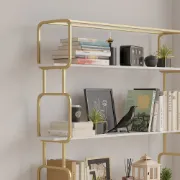 صورة كلاريس – مكتبة عصرية طويلة قائمة بذاتها مع 4 أرفف