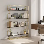 صورة كلاريس – مكتبة عصرية طويلة قائمة بذاتها مع 4 أرفف